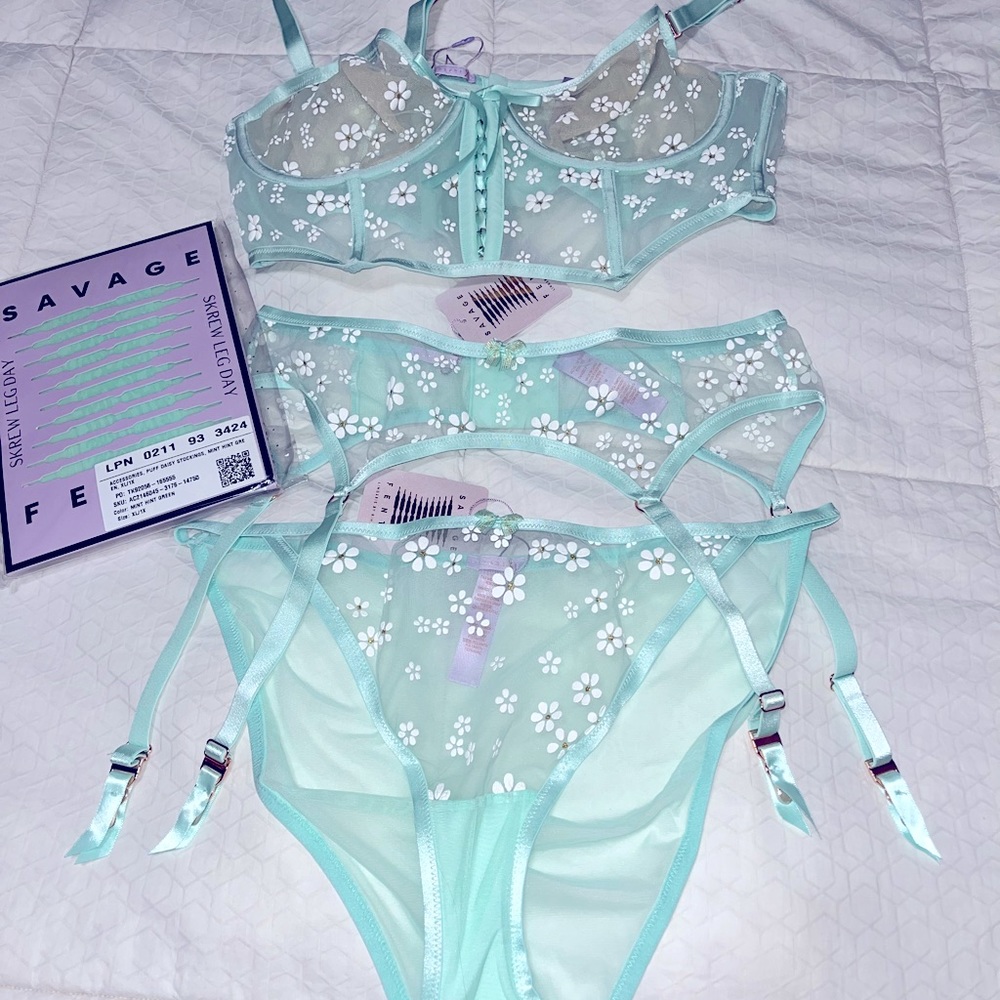 Savage X Fenty Puff Daisy full set with Bustier size 1X